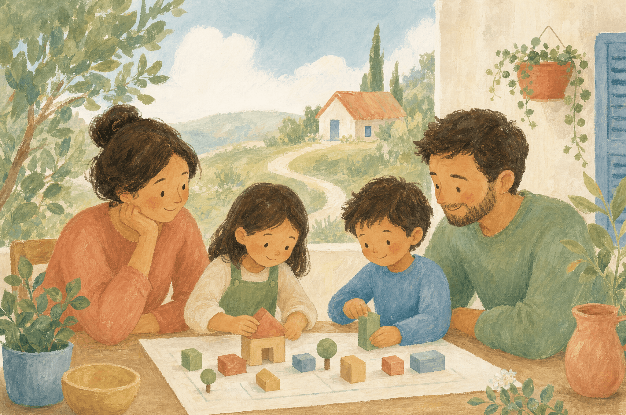 A hand-painted illustration of simple, fair family plans